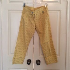 Cropped Idra yellow printed chino